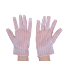 100% Polyester Cleanroom ESD Cloth Gloves Double Side Stripe