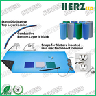 Double Layer ESD Rubber Mat , Anti Static Table Mat Green / Gray / Blue Color