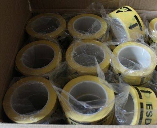 Electronic PVC Sensitive Aisle ESD Warning Tape For Packaging Anti Static Static