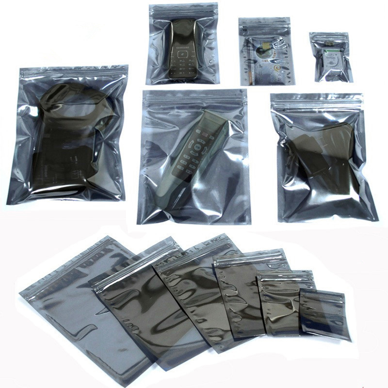 Zip lock Transparent ESD Metalized Static Shielding Bag For Component Packing