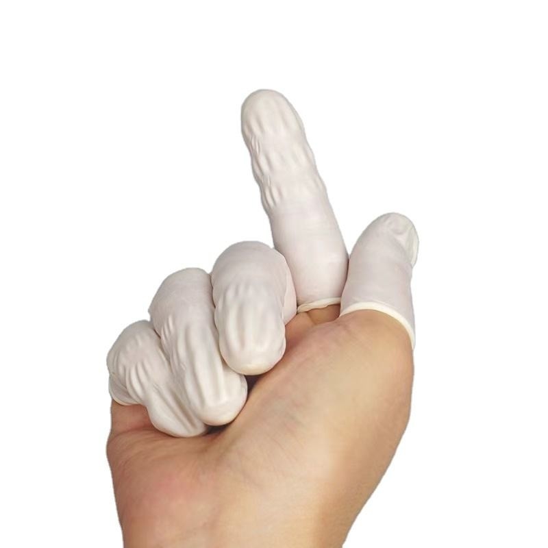 Thick Powder Free Finger Cots 100% Pure Natural Latex ESD Safety Gloves For Electronics Manufacturing