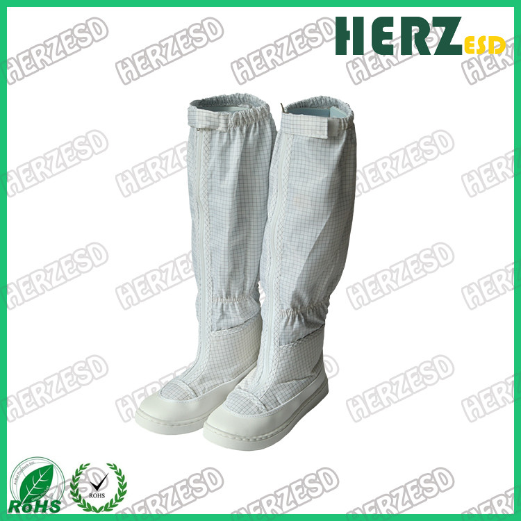 PU Anti-static Boot White Stripe Antistatic Cloth Shoes Work ESD Cleanroom Boots