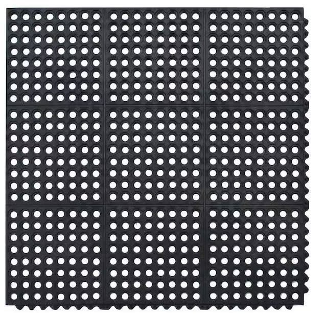 Interlocking Antifatigue Tile Mats With Holes ESD Rubber Floor Mat Antistatic Anti Fatigue Mat