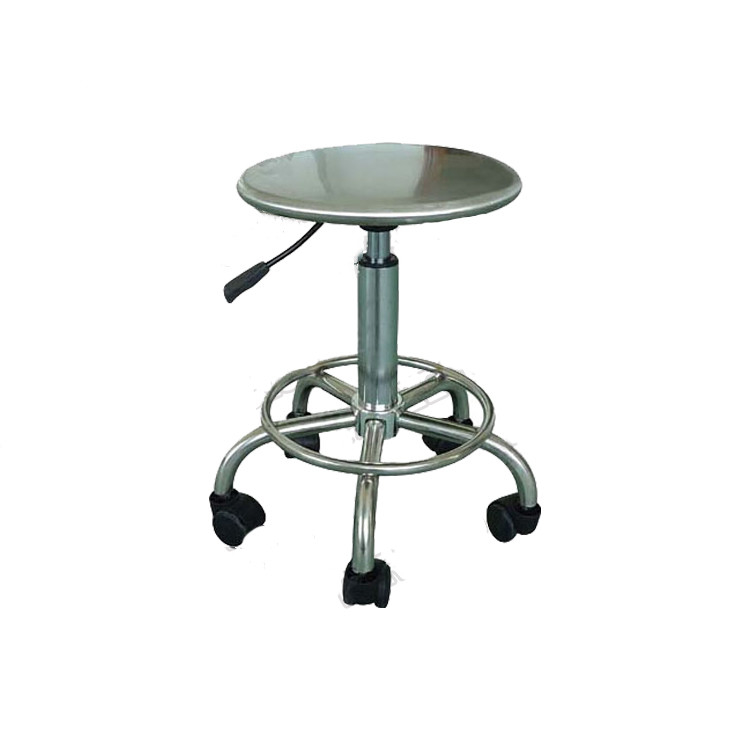 Stainless Steel Structure Lab Stool Round Cushion Adjustable Chair For Office And Laboratory Use