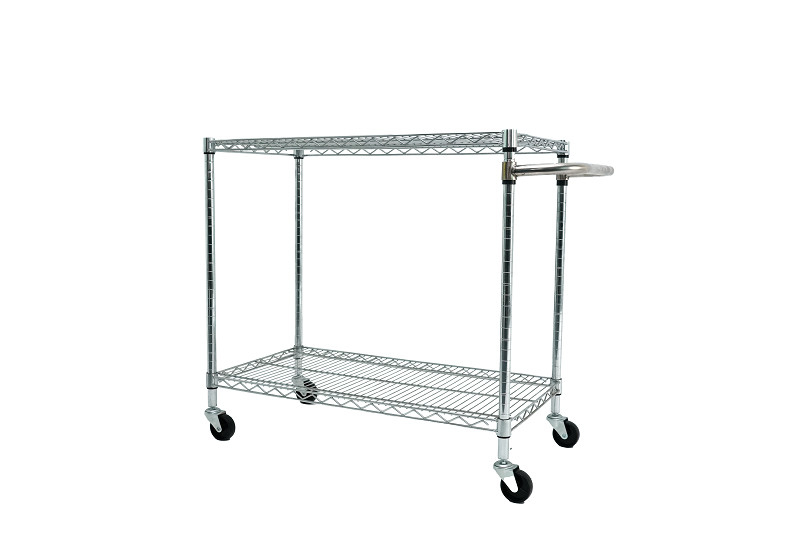 Customized Stainless Steel ESD Wire Shelf Trolley Cart Mesh Storage Antistatic Wire Trolley