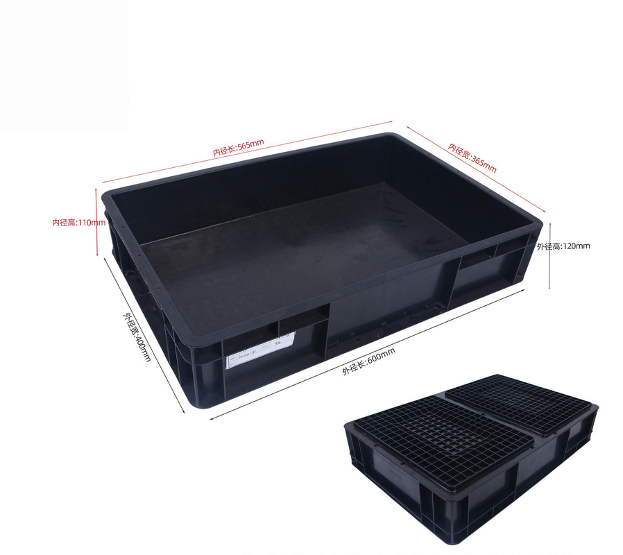 600*400mm ESD Plastic Box ESD Storage Bins Conductive Crate For Electronic Parts