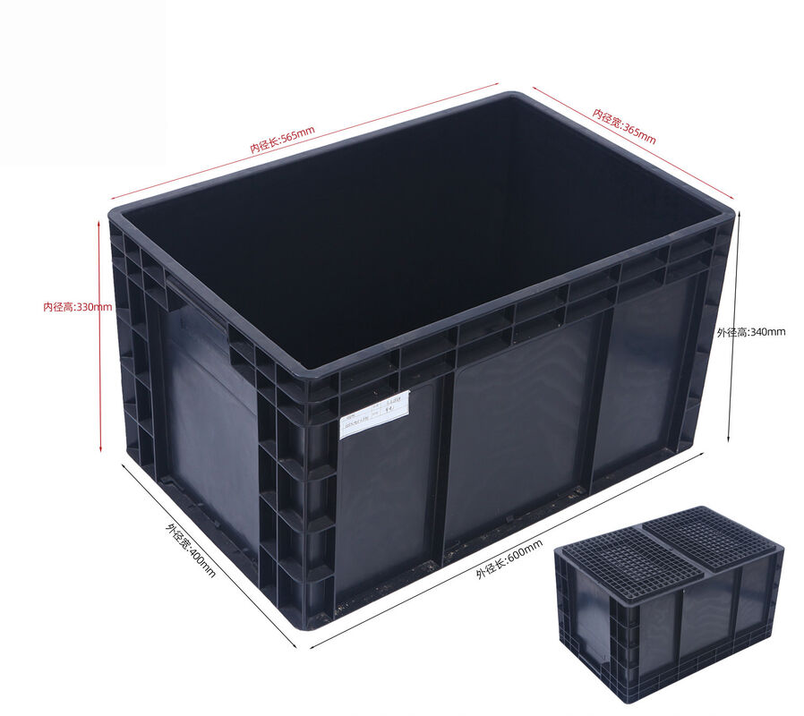 ESD Box Black Anti Static Container Bin for Parts Circulation and Storage