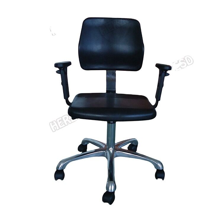 Adjustable Industrial Workshop ESD Chair PU Foam ESD Worker Chair With Armrest