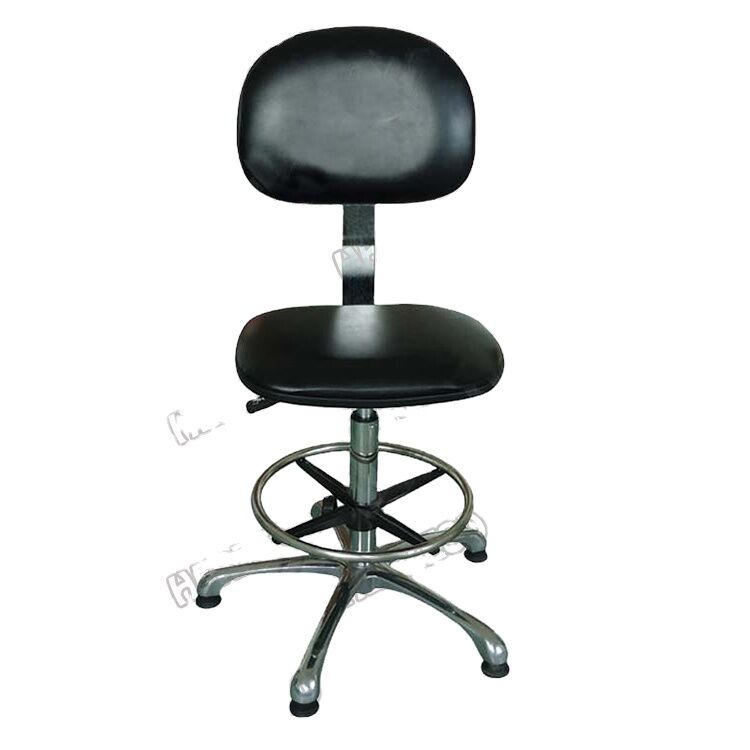 Cleanroom Anti-static PU Leather High-profile Backrest Chair With Footrest Cleanroom Lab Chair