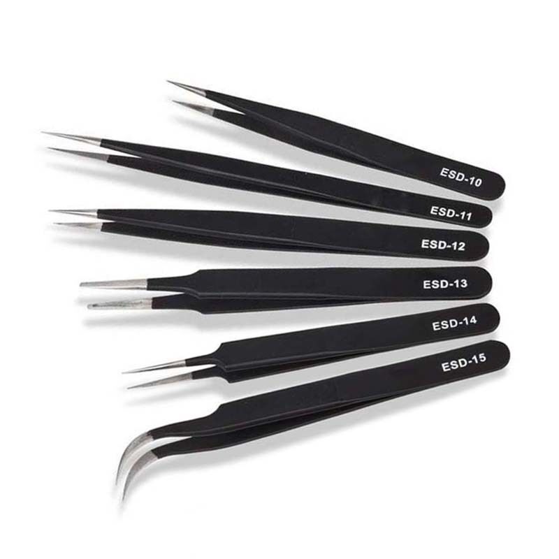 Stainless Steel ESD Safe Tweezers 110mm for Electronics and Phone Repair