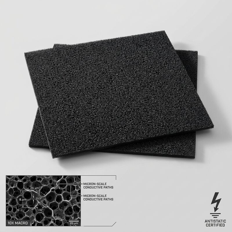 Conductive ESD Foam Insert Black Die Cut Anti Static EVA Foam Inner Packaging Cushion For PCB IC Board Shipping