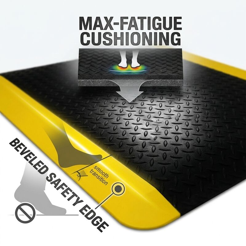 ESD Anti Fatigue Rubber Mat Bubble Top Black Static Dissipative Floor Mat For Electronics Assembly Workstations
