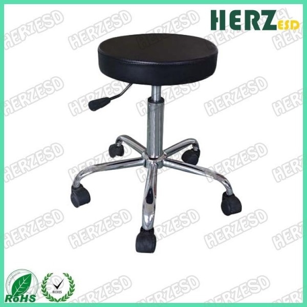 PU Leather Surface ESD Safe Chairs / Ergonomic Lab Stools Feet Rest Available