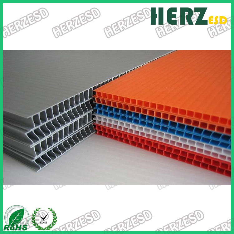 Conductive PP Sheet ESD Corrugated Plastic Sheet Lightweight Max Width 1.5M Thickness 2-8mm