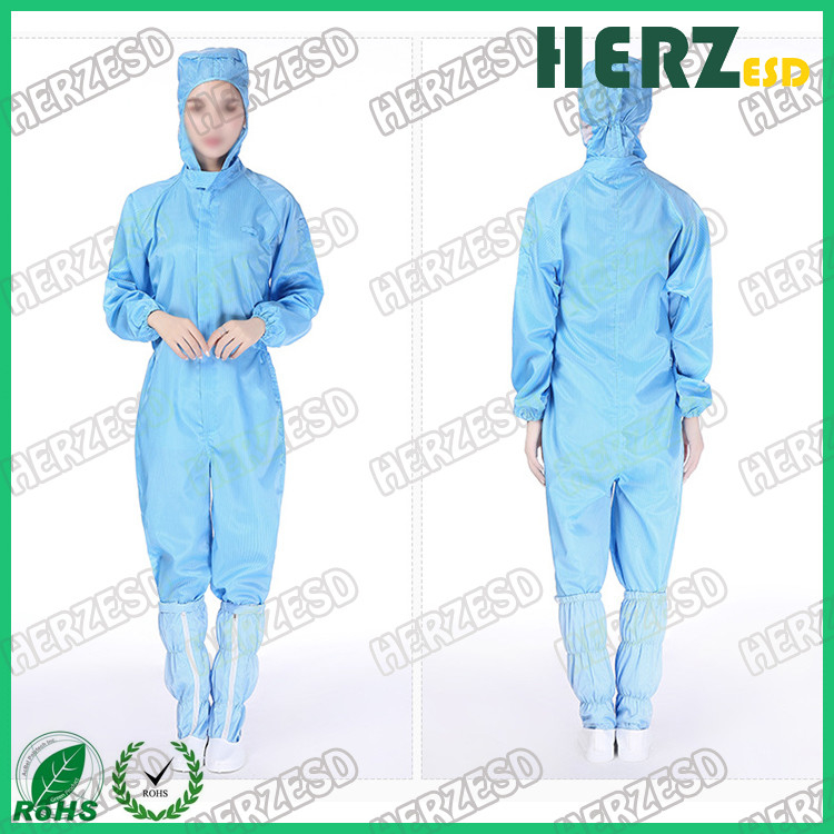 Customized Color ESD Protective Clothing Turn Down / Stand Collar Type Size S-XXL