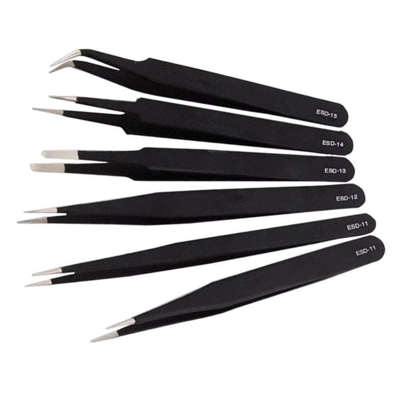Clean Room Stainless Steel Tweezers ST12 Straight Needle Nosed Type