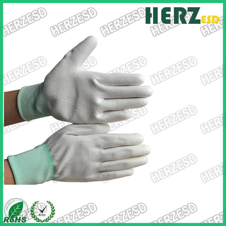 Antistatic ESD PU Coated Glove Coated Knitted Gloves For Industry