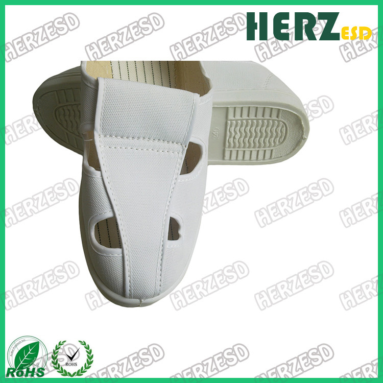 4 Holes PVC Sole Canvas ESD Anti Static Shoes For Cleanroom Working