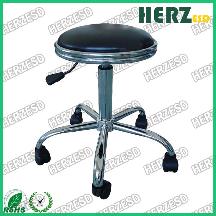 PU Leather Round ESD Safe Chairs High Bar Stools With Footrest