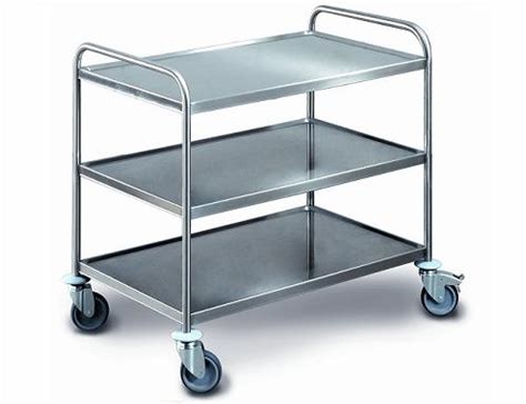 3 Layers Cleanroom Eletronic Wire ESD Shelf Trolley Stainless Steel