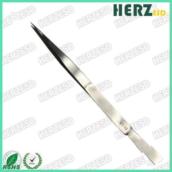 Clean Room Stainless Steel Tweezers ST12 Straight Needle Nosed Type