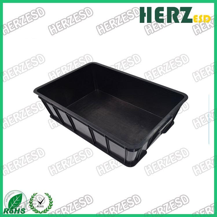 Waterproof ESD Storage Box , Conductive Tote Box With Permanent Wearable Coating Layer