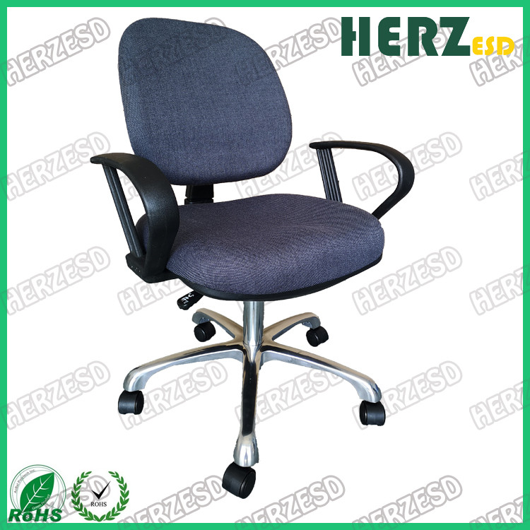 Fabric Surface ESD Safe Chairs Grey Color For Electronic Office / Workshop