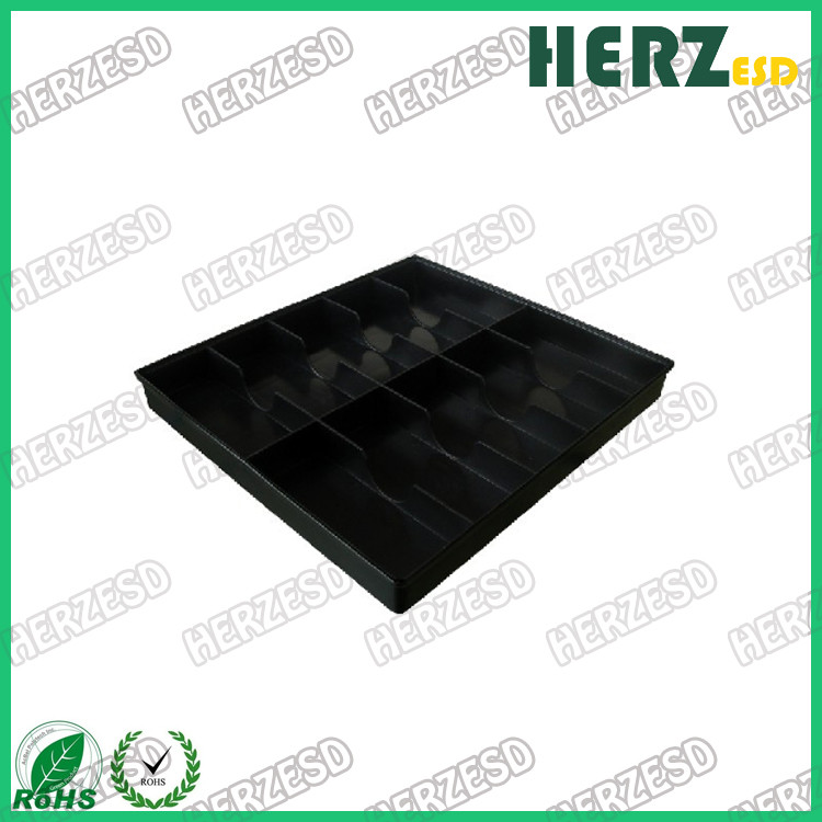 Conductive Plastic Anti Static Tray , ESD Component Trays Size 450 × 300 × 60 MM