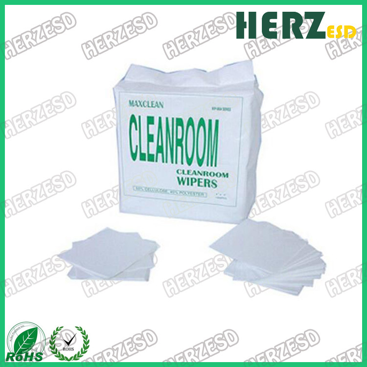 White Color Clean Room Wipes , Cleanroom Polyester Wipes Class 100 OEM Available