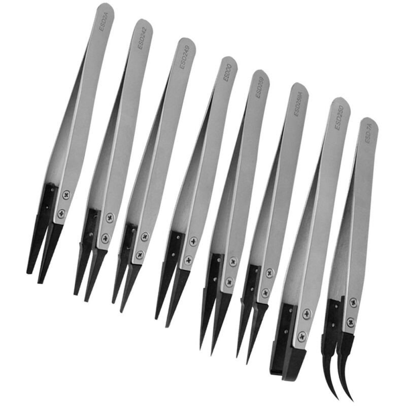 130mm Ceramic tips Interchangeable ESD Stainless Steel Tweezers