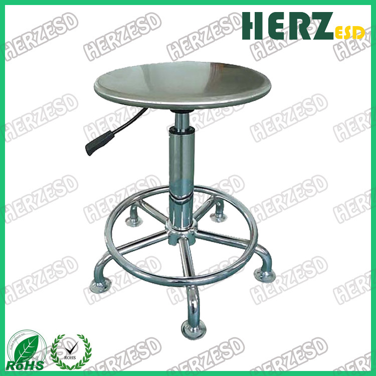 Laboratory Clean Stainless Steel ESD Stool Chair With Foot Ring