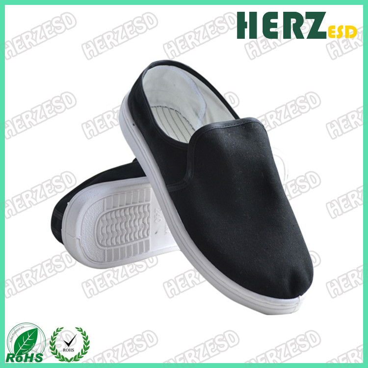 4 Holes PVC Sole Canvas ESD Anti Static Shoes For Cleanroom Working
