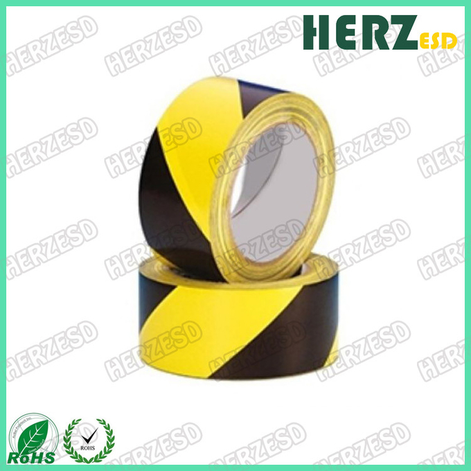 PVC / PE Material ESD Warning Tape / ESD Caution Tape Yellow Color With